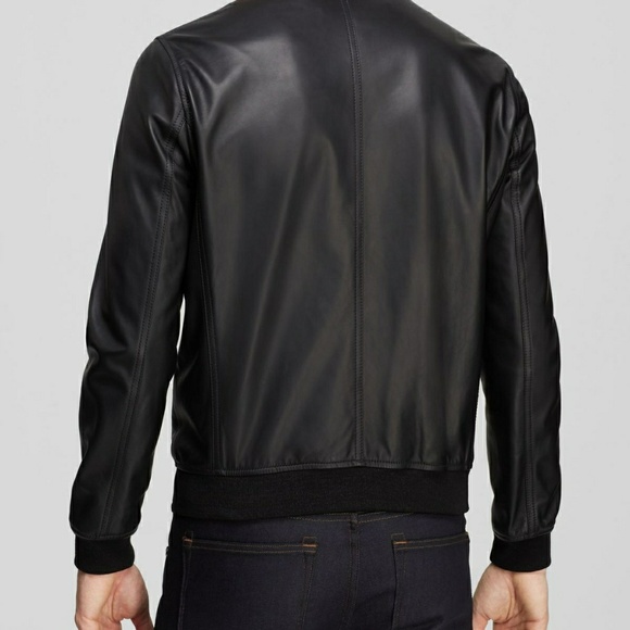 Kent and Curwen leather bomber jacket